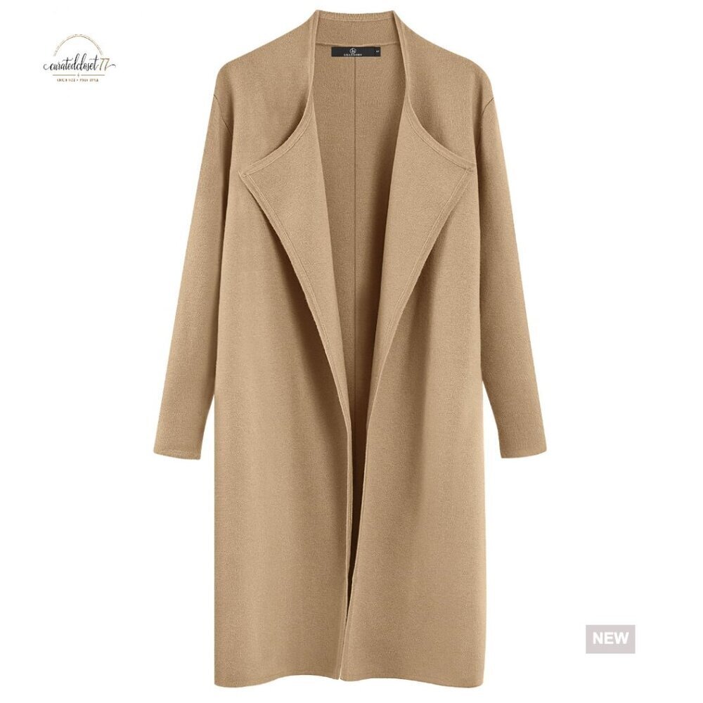 Oversized Long Cardigan Sweater Shawl Collar Cashmere Blend Winter Coatigan